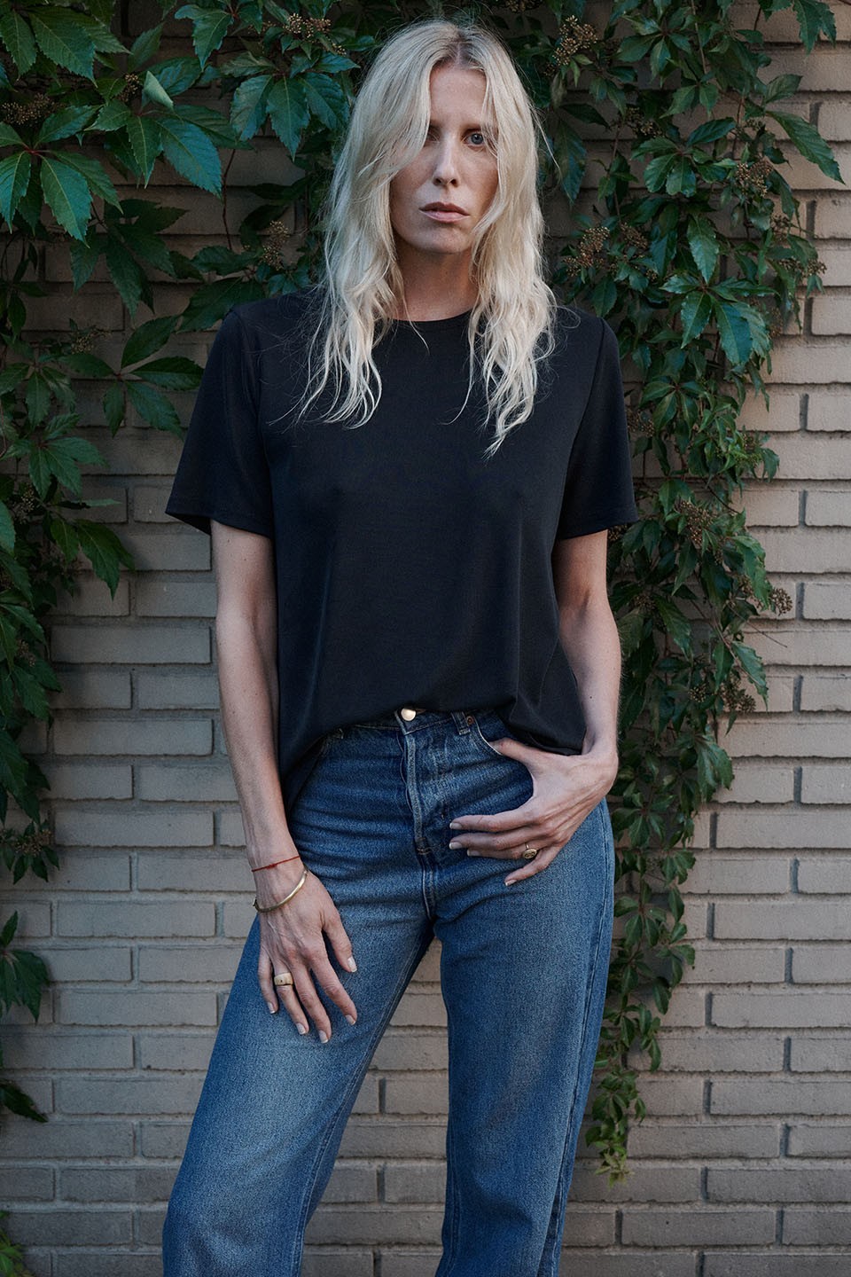 Black Relaxed Cupro T-Shirt