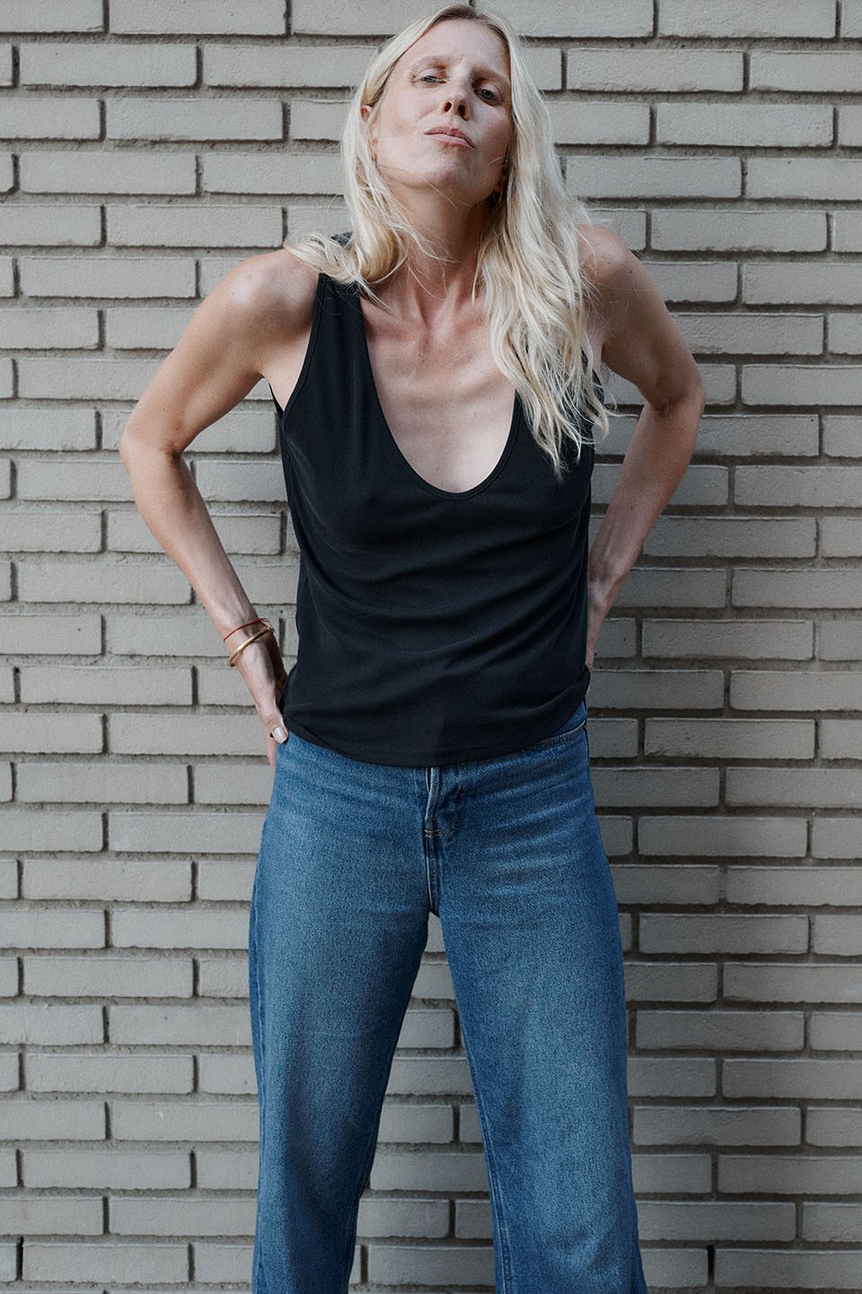 Black Relaxed Cupro Tank Top