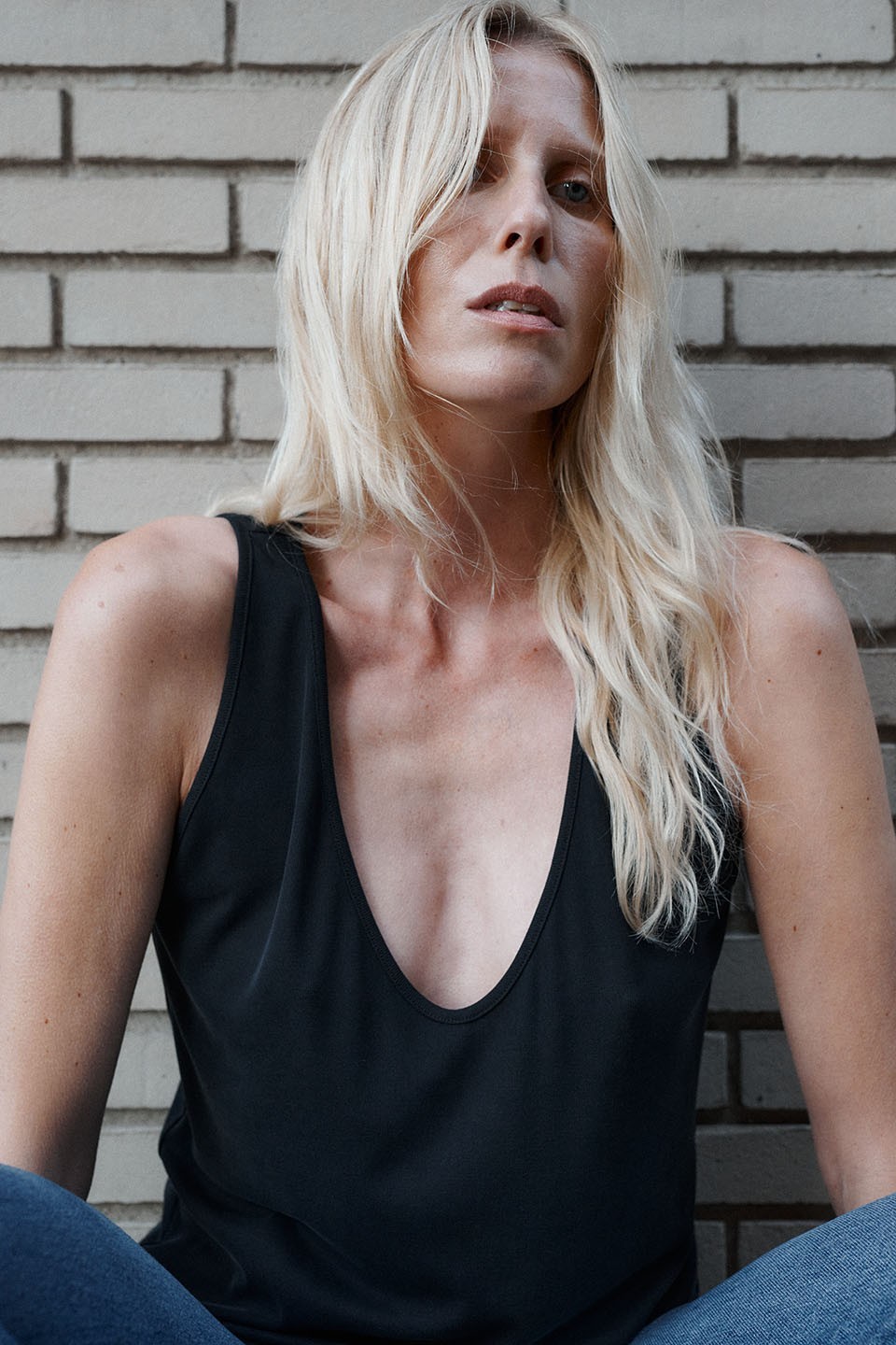 Black Relaxed Cupro Tank Top