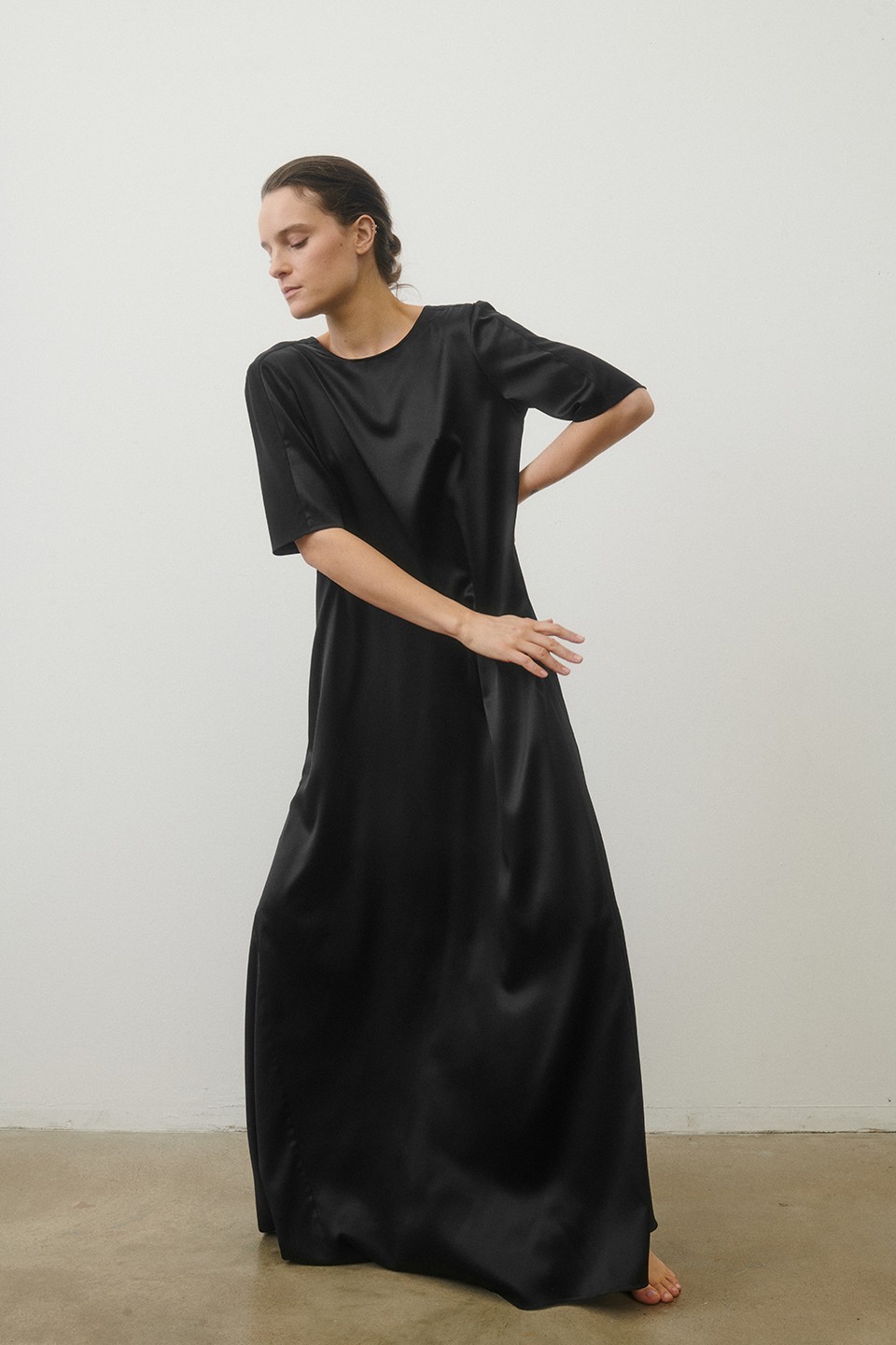 Silk satin long dress