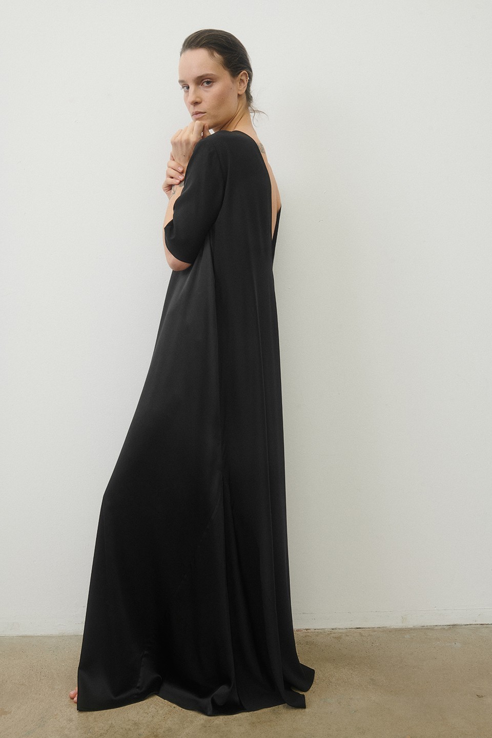 Silk satin long dress