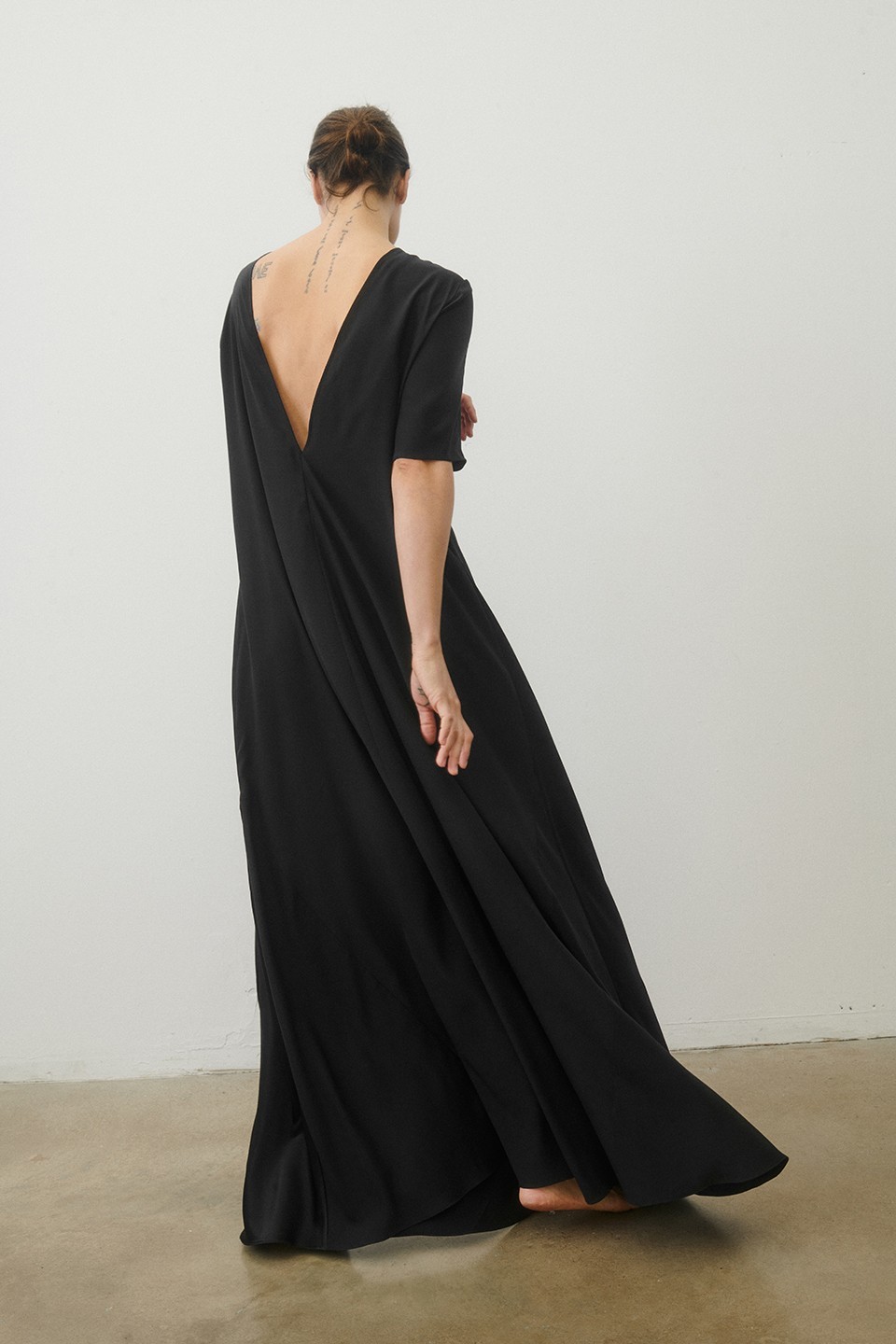 Silk satin long dress