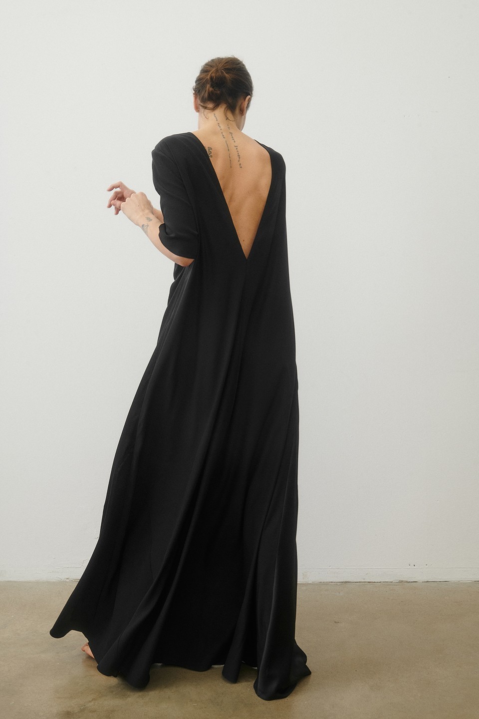 Silk satin long dress