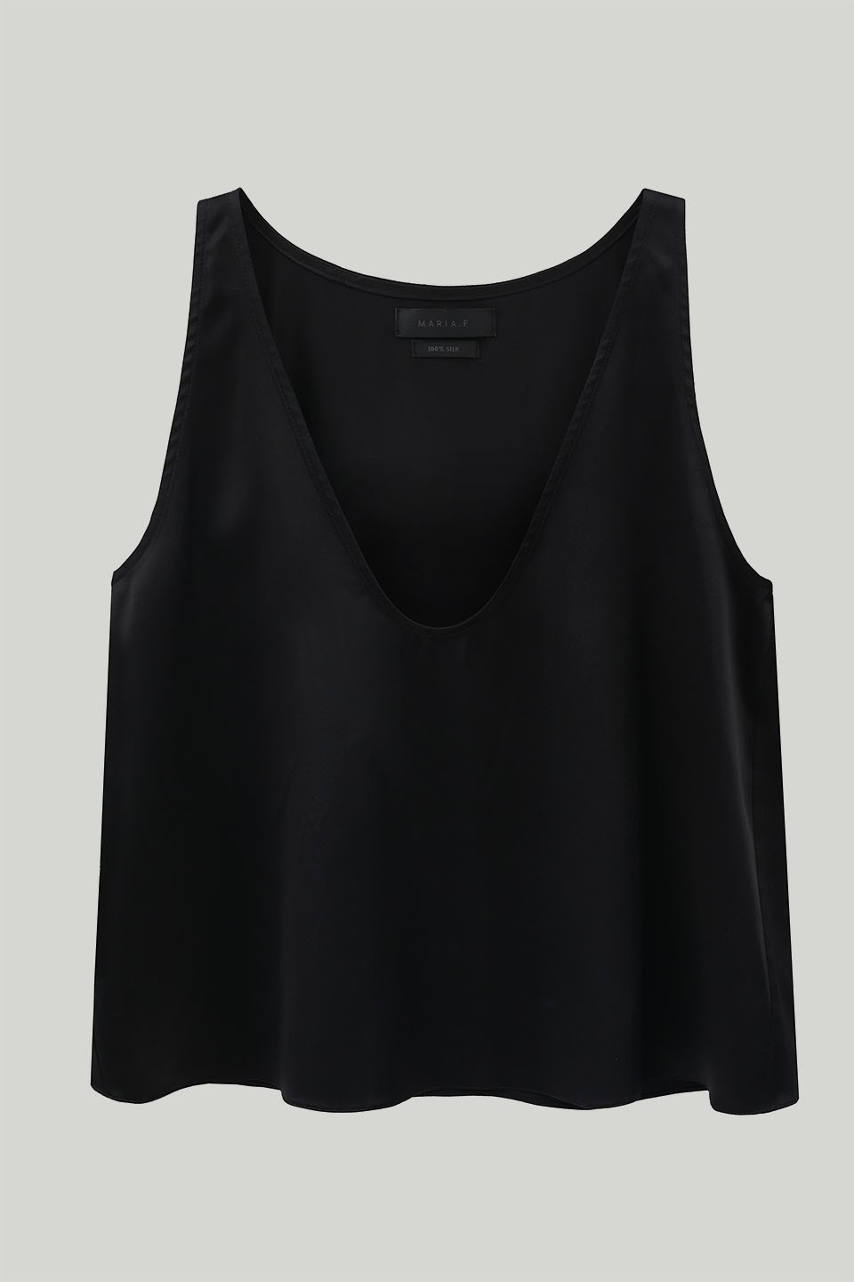 Black Silk Egg top with deep necklines