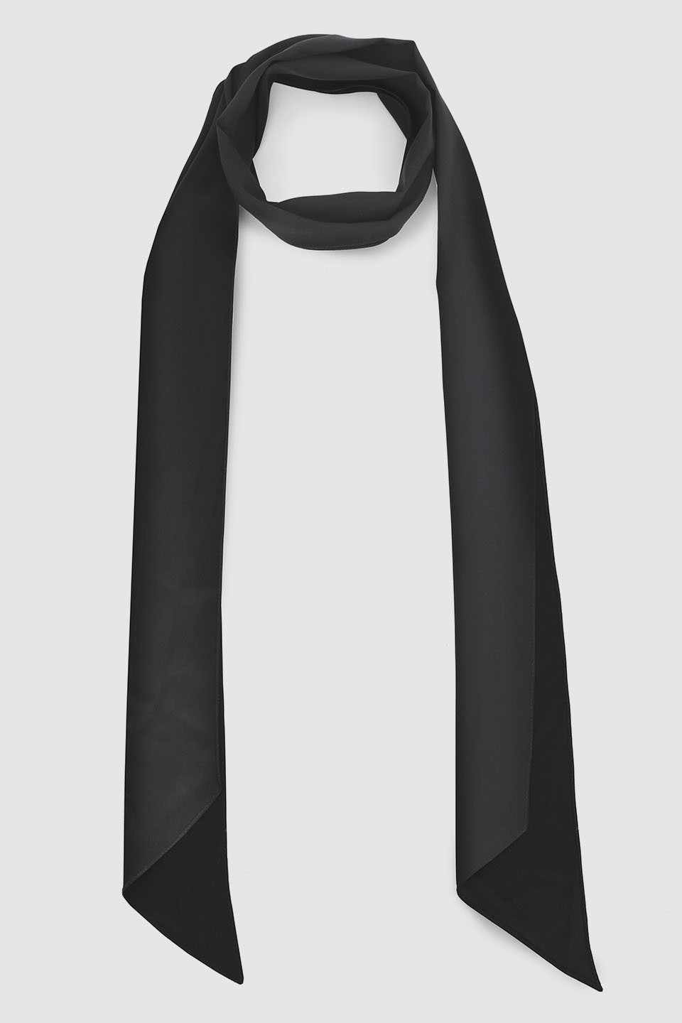 Black silk scarf.